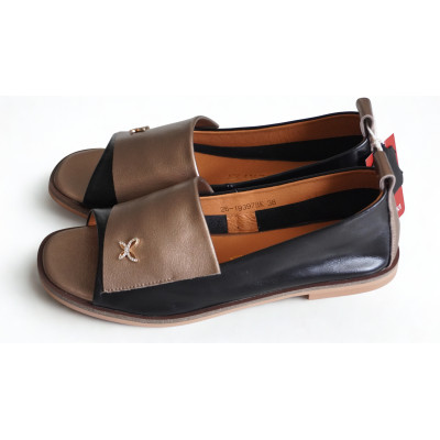 Skórzane Baleriny Peep Toe POTOCKI