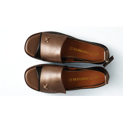 Skórzane Baleriny Peep Toe POTOCKI